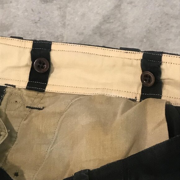 Polo Ralph Lauren Pants Mens 38x32 Black Military Crew Linen Cinch Back Braces - Picture 14 of 16